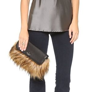 Kate Spade faux fur clutch